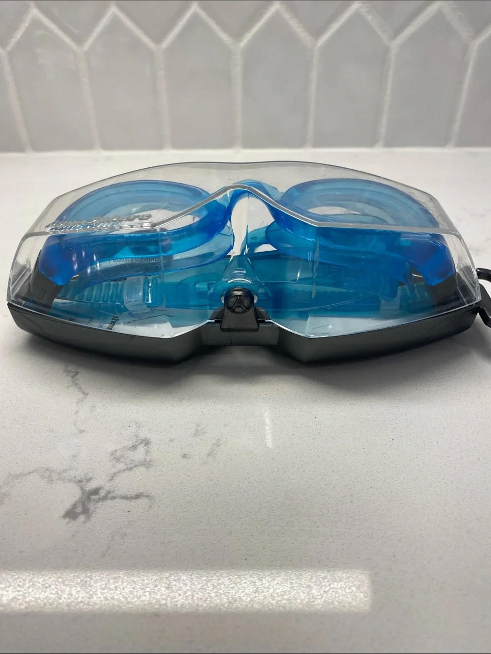 🆕 Kaiman Swim Goggle Made In Italy Clear Lens Light Blue Waterproof Beach Pool